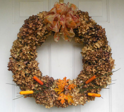 Bow used on a hydrangea wreath.