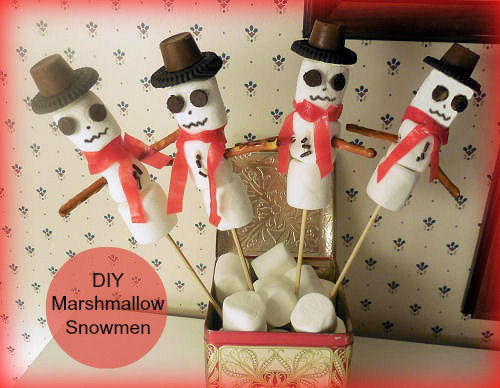 DIY Marshmallow Snowmen