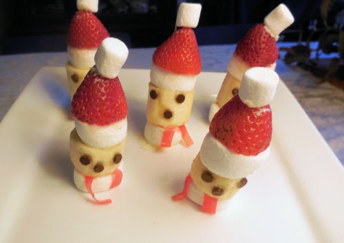 A plate with five "Santa Dogs" which is the name I gave to my epic fail DIY snack project.
