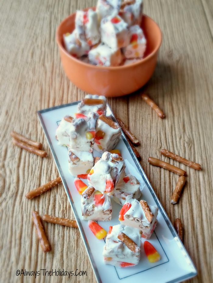 candy corn pretzel fudge