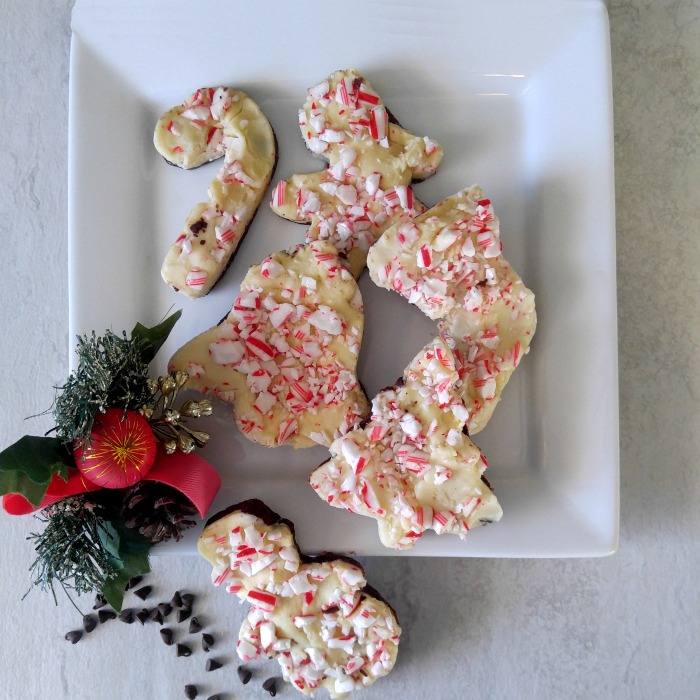 Holiday shaped peppermint bark