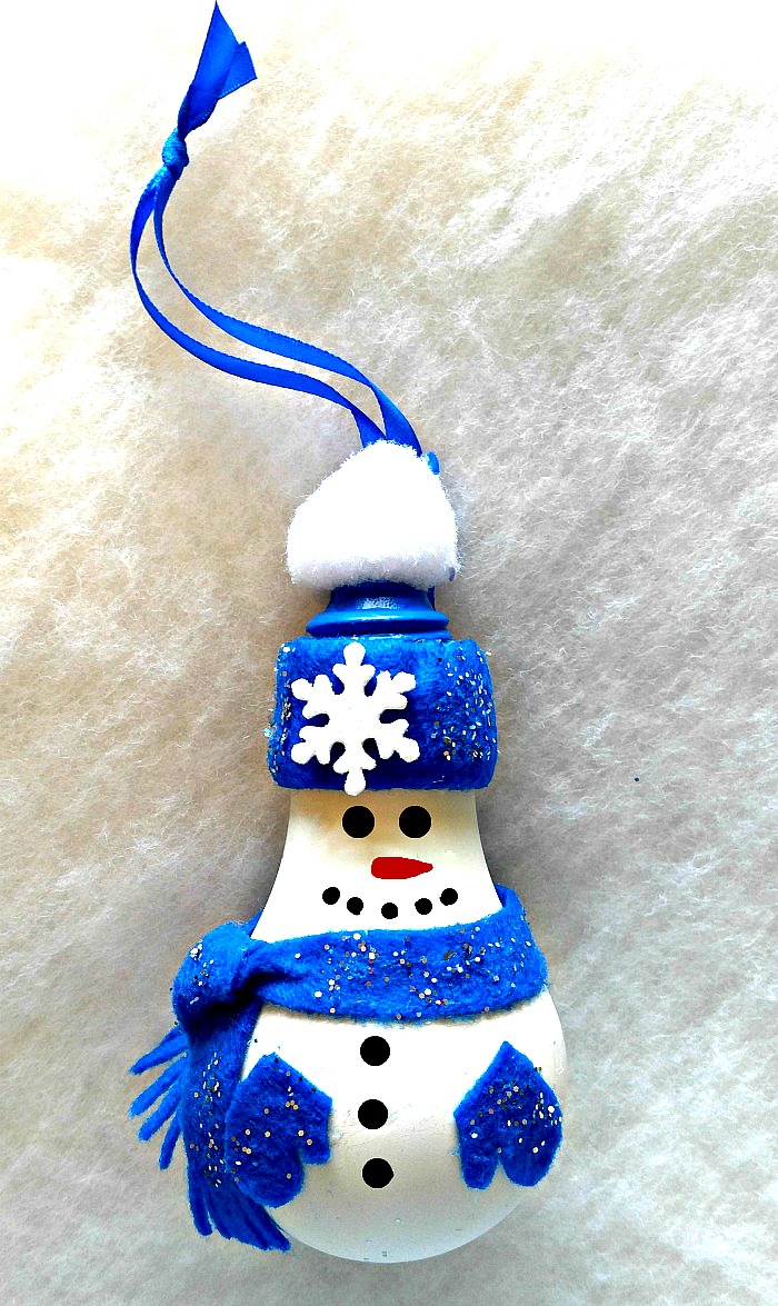 Paint the face and add a snowflake and buttons