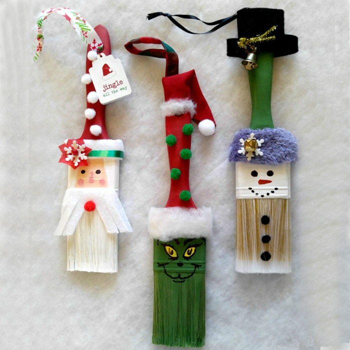 These fun paintbrush ornaments will delight both the young and the young at heart.