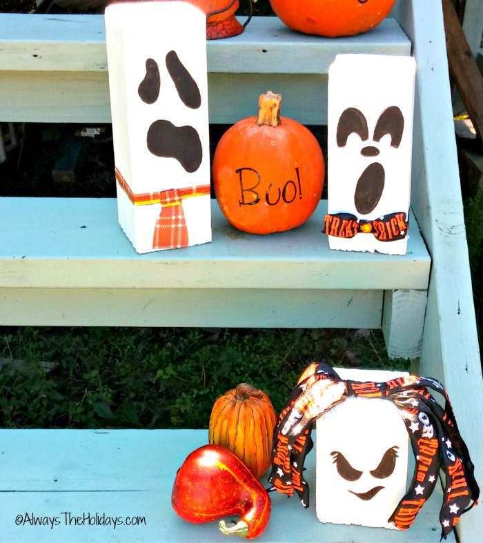 DIY Halloween Scrap Wood Ghosts
