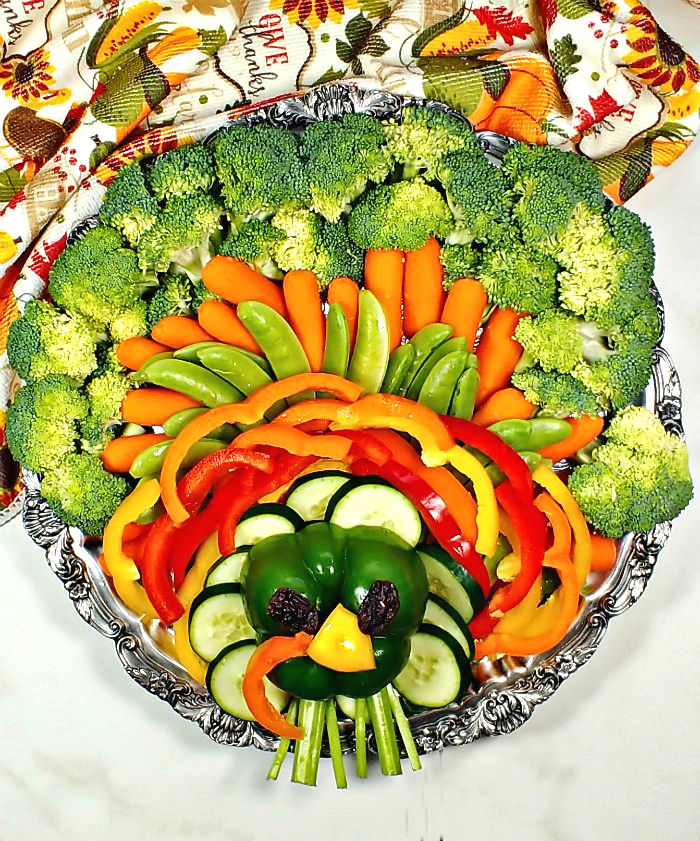 Turkey made out of vegetables Turkey Vegetable Tray