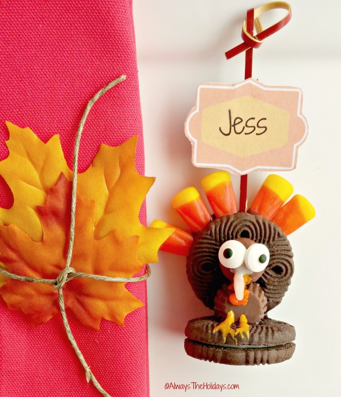 turkey cookie name card Oreo Turkey Cookie Place card Holder