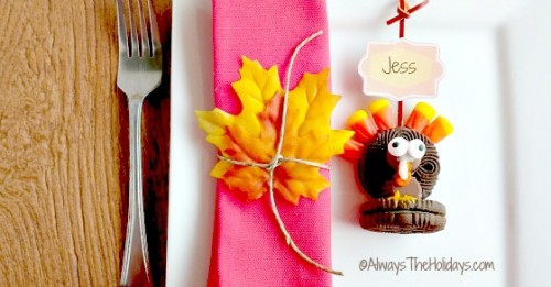 Turkey place card holder Oreo turkey cookie place card holder.