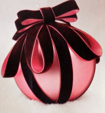A velvet ribbon hides scratches on this ornament beautifully.