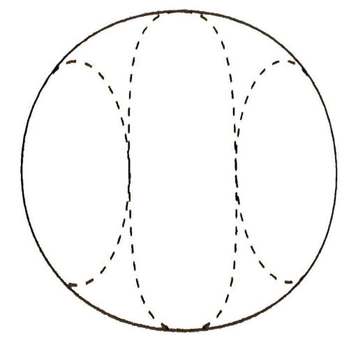 Circle with a pattern in the shape of ears of corn.