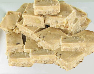 A pile of vegan peanut butter fudge.
