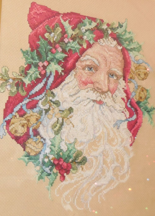 Santa Claus needlepoint. Santa Claus needlepoint artwork.