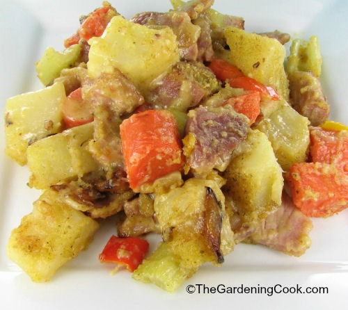 Ham and vegetable casserole