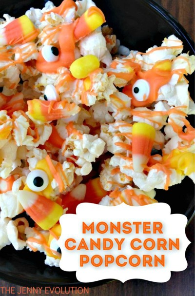 Halloween monster candy corn popcorn from thejennyevolution.com