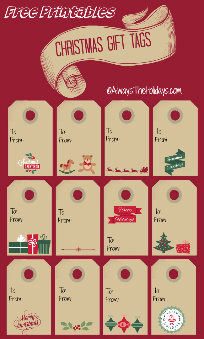 These free Christmas labels add a hand made festive touch to your holiday packages.