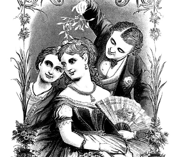 kissing under the mistletoe Kissing under the mistletoe