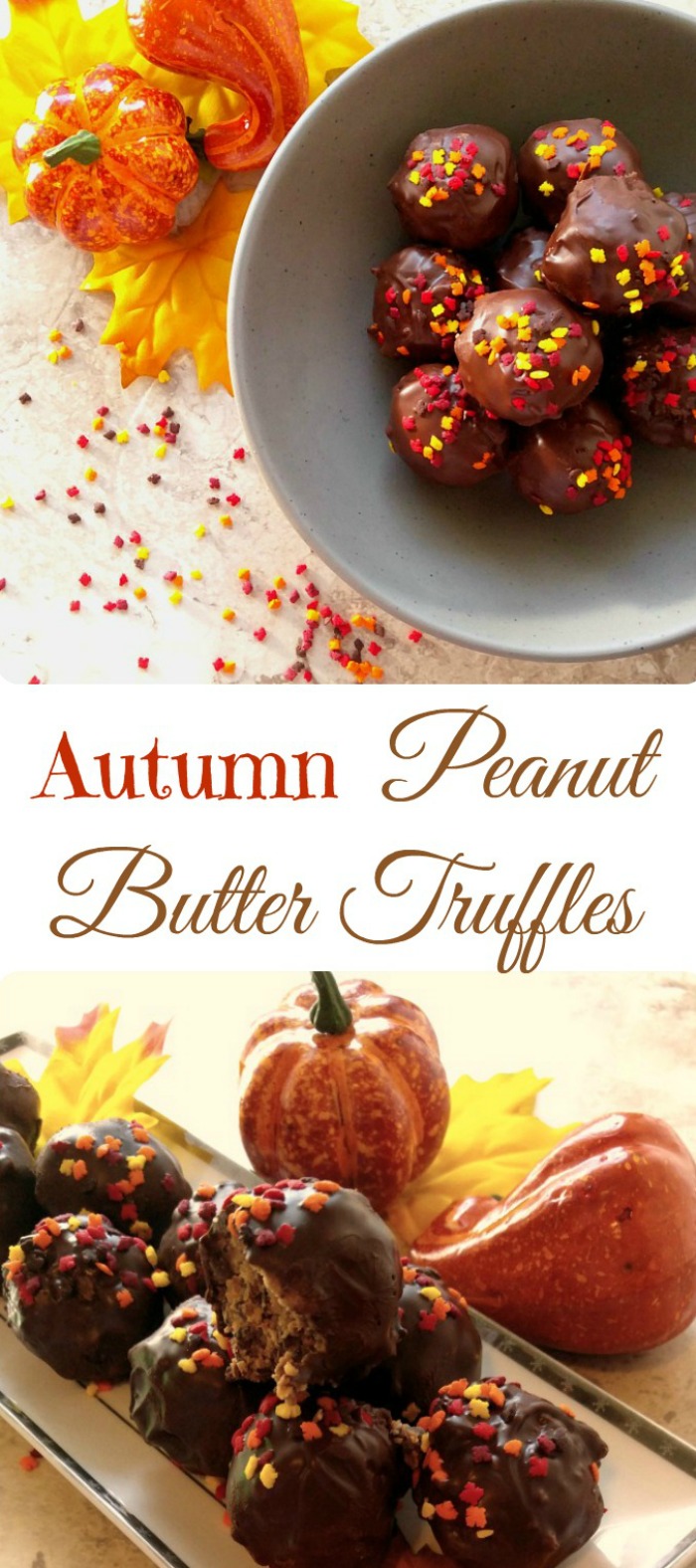 peanut butter truffles Autumn peanut butter truffles make a great treat for your Halloween or Thanksgiving table