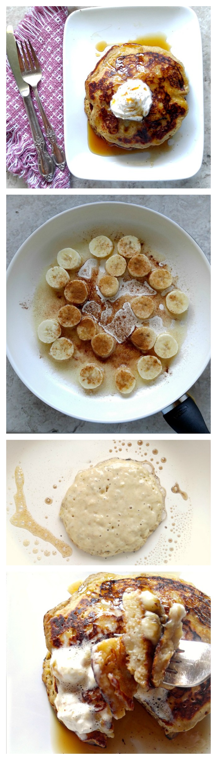 These banana pumpkin pancakes will welcome in fall in a very tasty way. Great to serve for Thanksgiving breakfast!