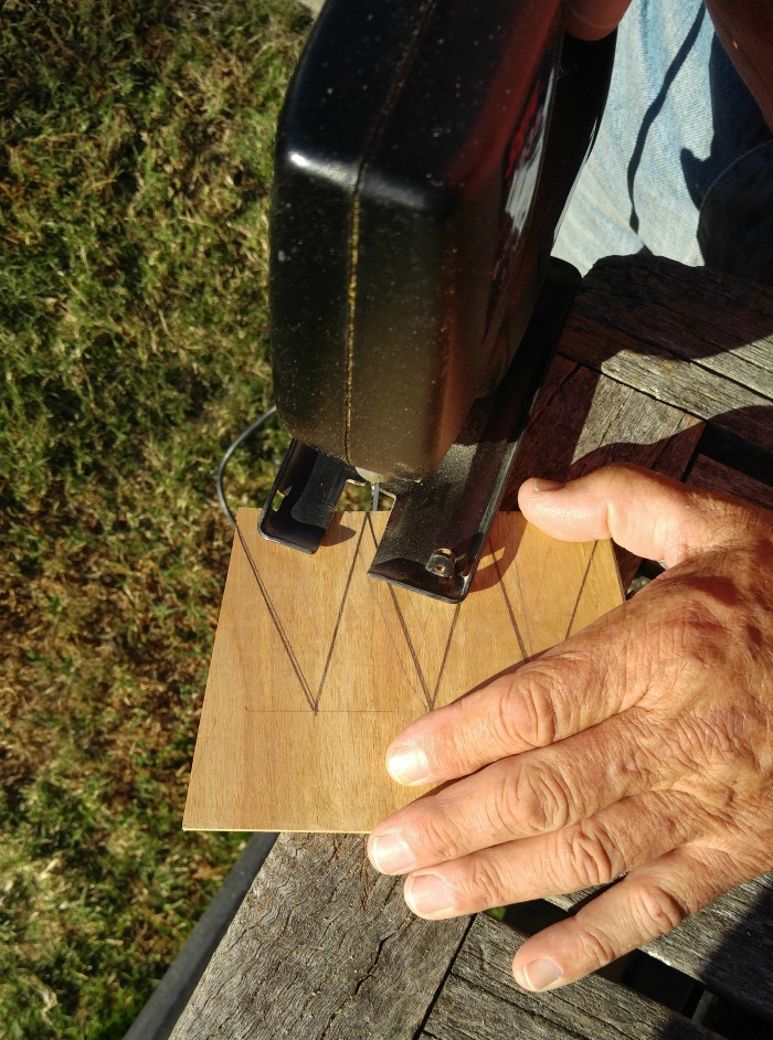 Use a skill saw to cut the plywood patterns