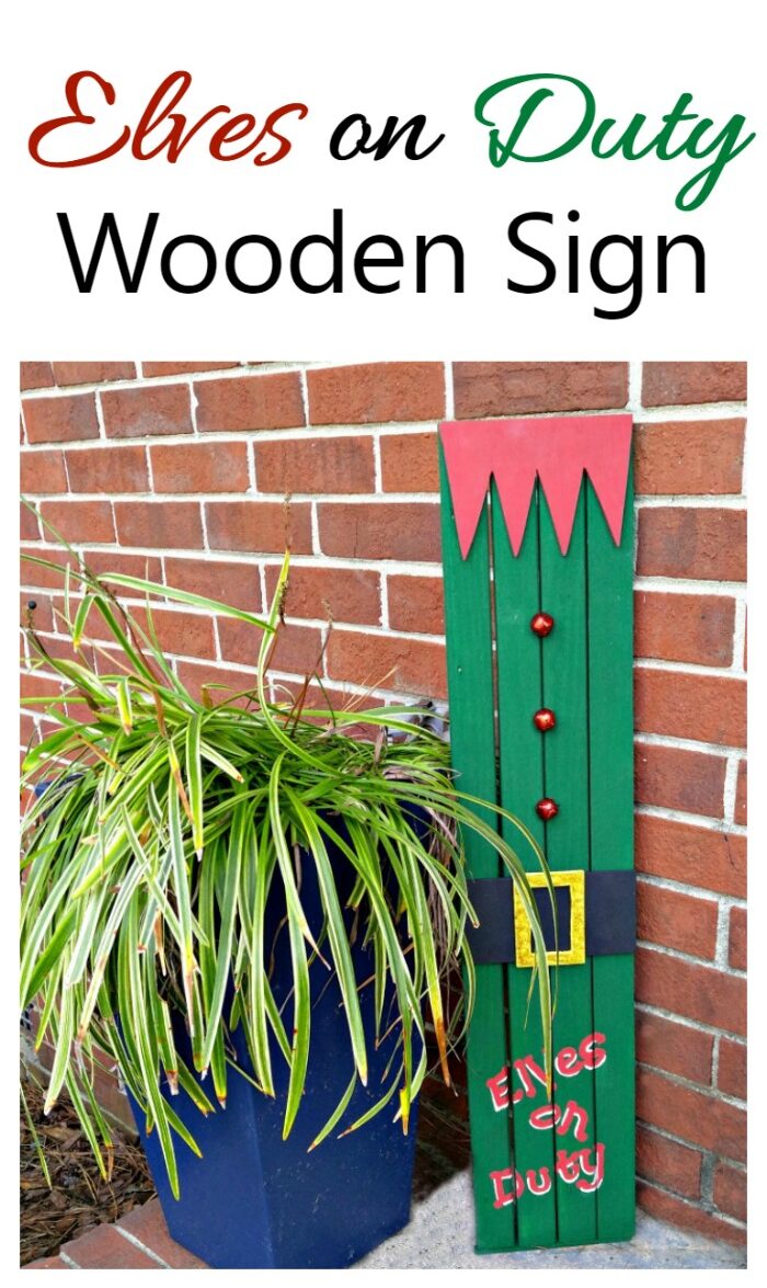 This Elf Doorway Sign is made from an old door frame. It is super easy to do and the kids will love seeing it at the front door.