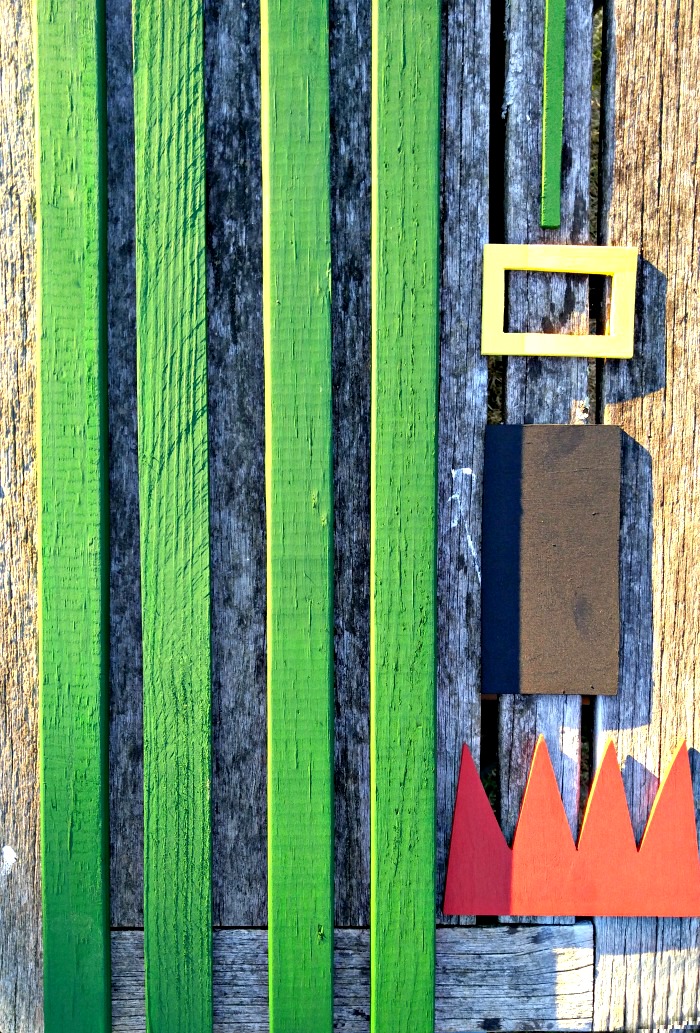Painted wooden board and patterns