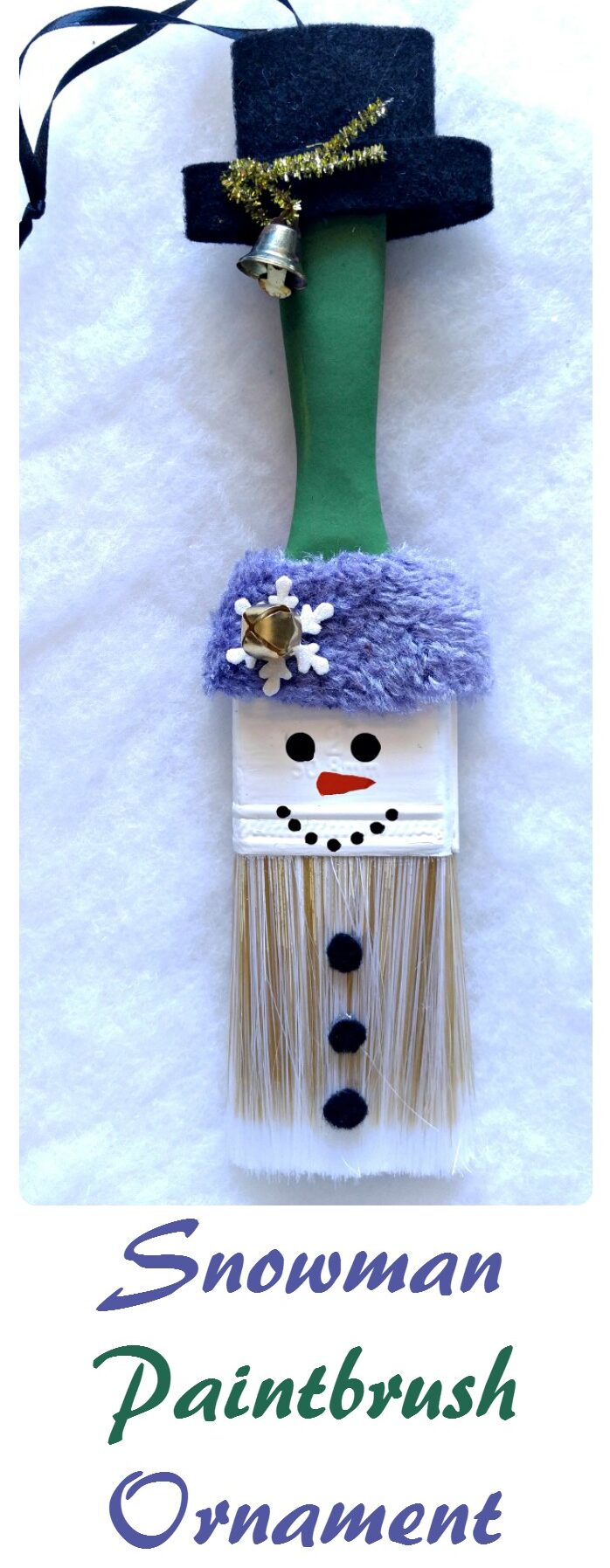 This adorable Snowman Paintbrush Ornament is sure to become a family favorite. It is easy to make and can be hung on a tree or used as a wall hanging.