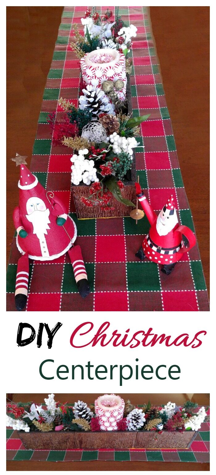 This DIY Christmas Centerpiece is a remake of my Thanksgiving project. Just about an hour changed the seasons for me in such a pretty way!