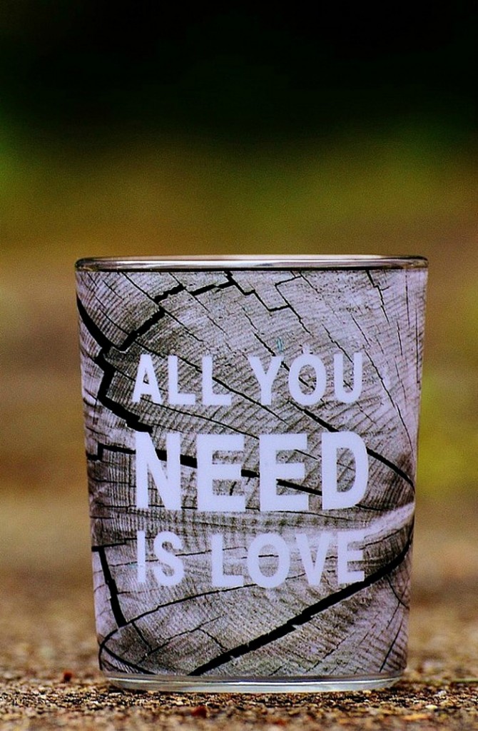 wood can with love quote All you need is love quote