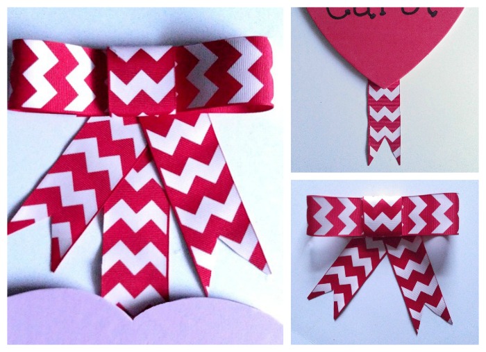 Finished bow gets attached to the Valentine's Day Wall Hanging