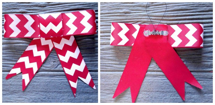 Make a bow and add a picture hanger and medium gauge wire to hang the heart with