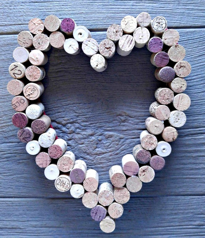 Finished cork heart