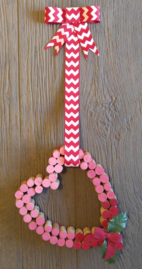 Finished Wine Cork Heart Door Decoration