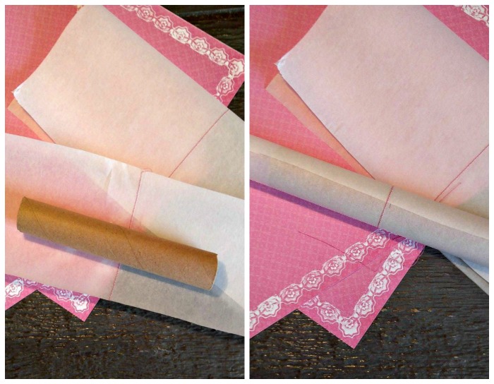 Wrap the cardboard tube with parchment paper