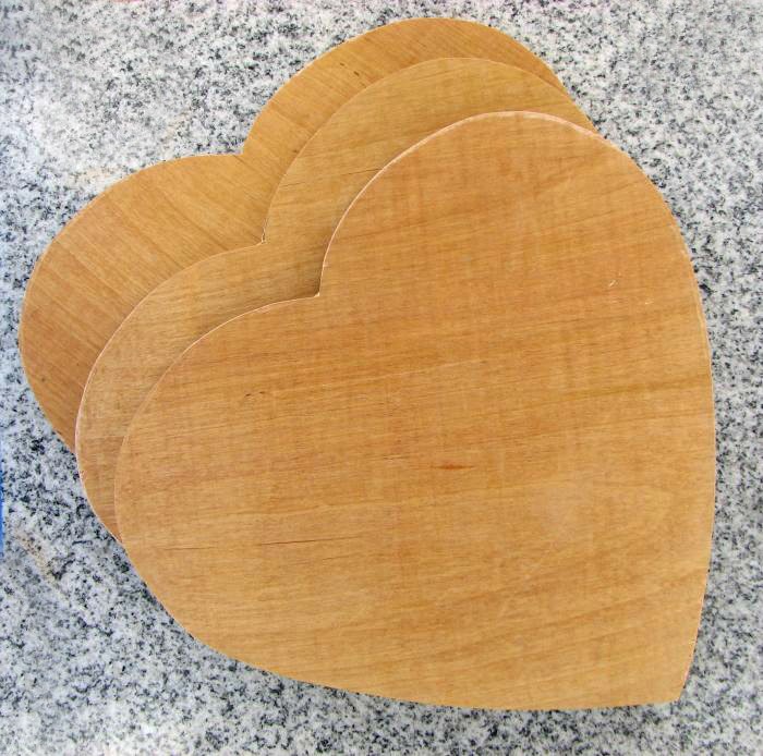 Plywood heart shapes
