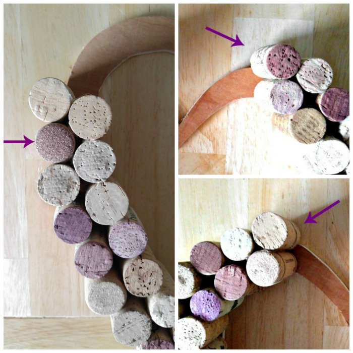 Make the curves with 1 extra cork