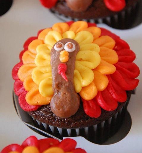 Cute turkey cupcakes