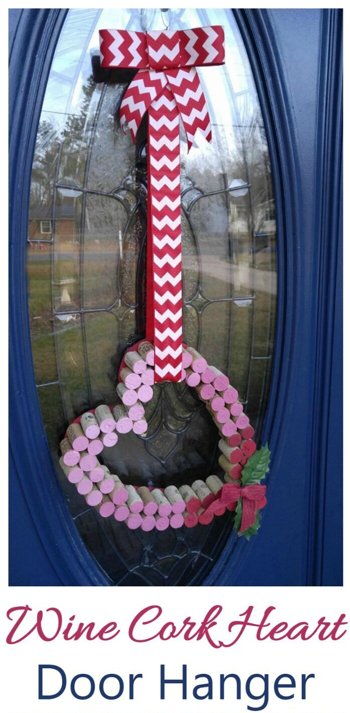 This Wine Cork Heart Door Decoration is perfect for a glass paneled door where a wreath won't work. It adds a romantic Valentine's day greeting to your front door.