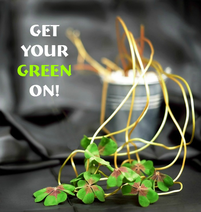 A wilted pot of clovers and funny St. Patrick's Day quote. A wilted pot of clovers with a funny St. Patrick's Day quote text overlay.