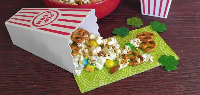 Lucky charms snack mix in popcorn containers