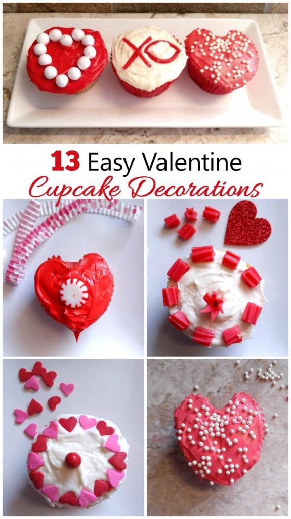 These 13 Easy Valentine Cupcake Decorations are great for some last minute Valentine's day decorating.
