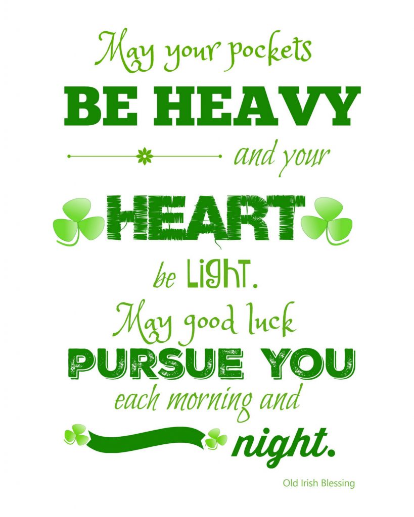 Old Irish blessing St. Patrick's Day Printable