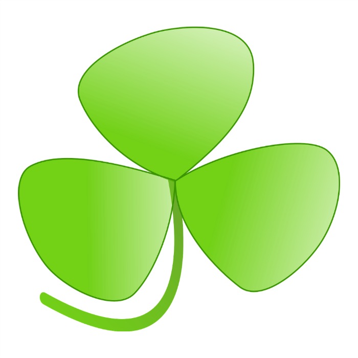 The three leaf clover symbolizes the Holy Trinity and is the true symbol for St. Patrick's day.