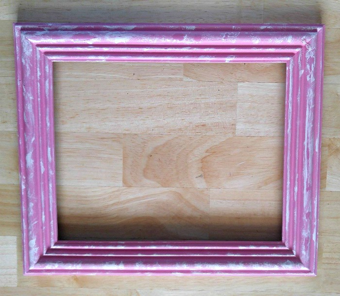 White washed pink picture frame Whitewashed picture frame