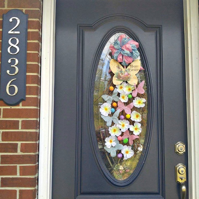 Easter Door Swag welcomes spring