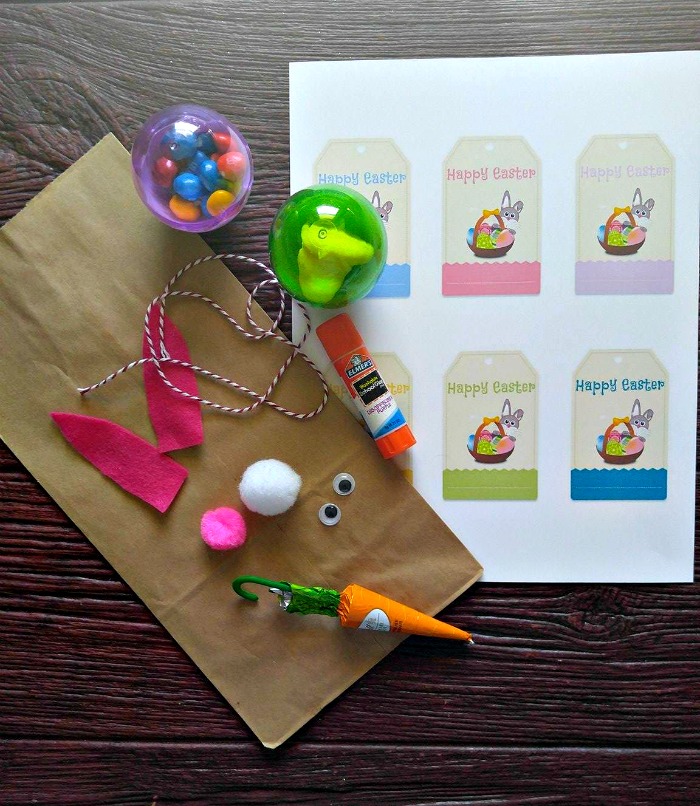 supplies for the Easter Bunny gift bag