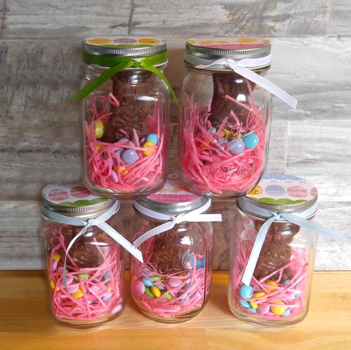 Easter Bunny Mason jars