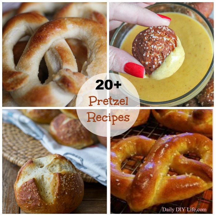These 20 Homemade Pretzel Recipes feature savory and sweet pretzel recipes as well as seasonal and sweet dessert recipes using pretzels.