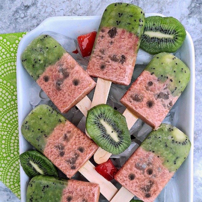 WAtermelon popsicles with kiwi fruit