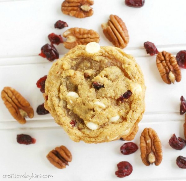Chewy white chocolate pumpkin cookies