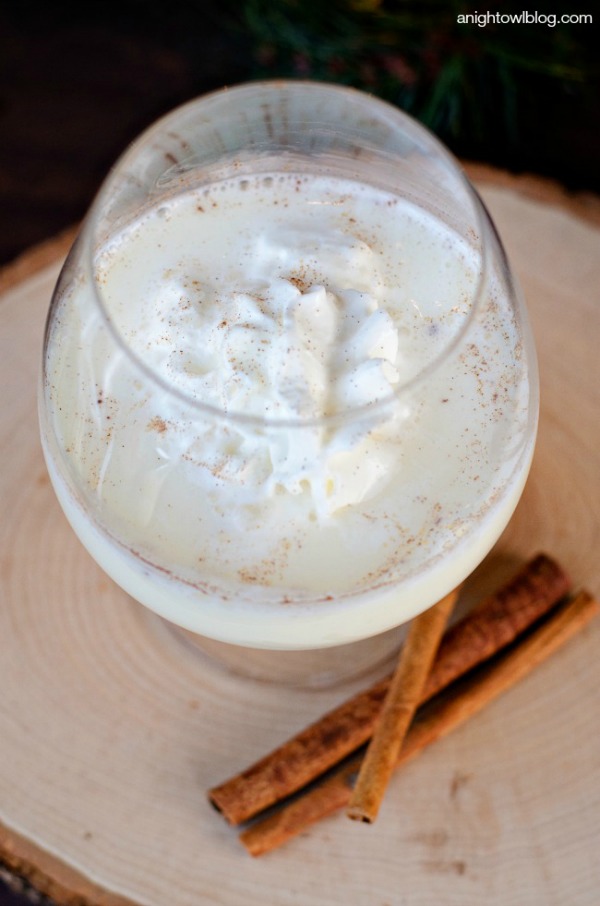 White chocolate eggnog cocktail