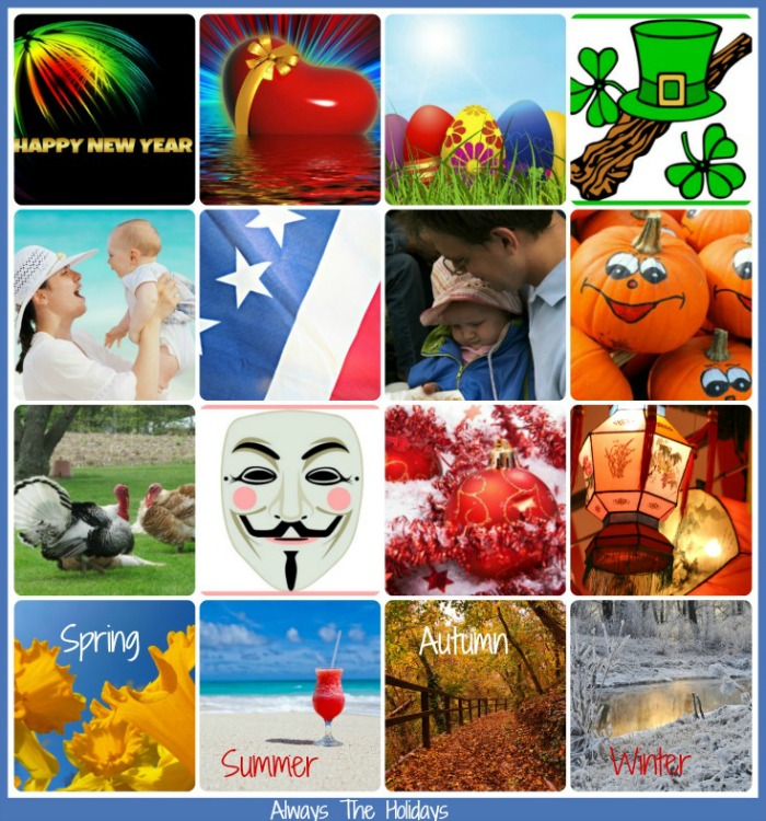 holiday collage Find Holiday food and DIY at Always the Holidays